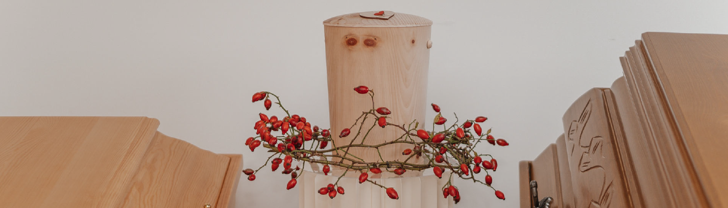 Einblick in unser Trauerhaus Ausstellung Urne